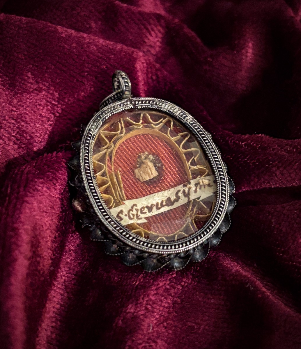 Silver Reliquary Containing A Relic Of Saint Gervais, 18th Century