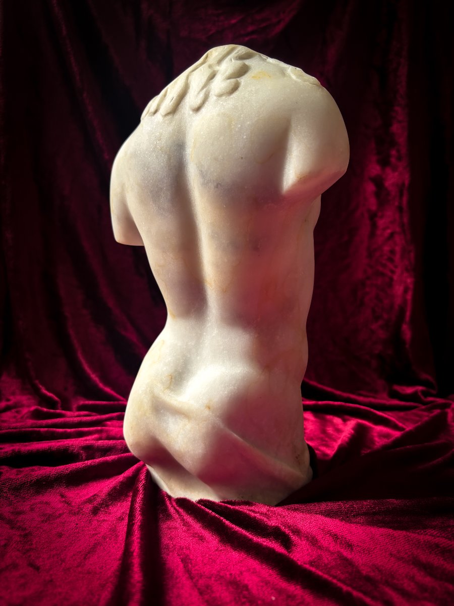 Buste d'homme en marbre blanc à l'antique, XXe siècle.-photo-4