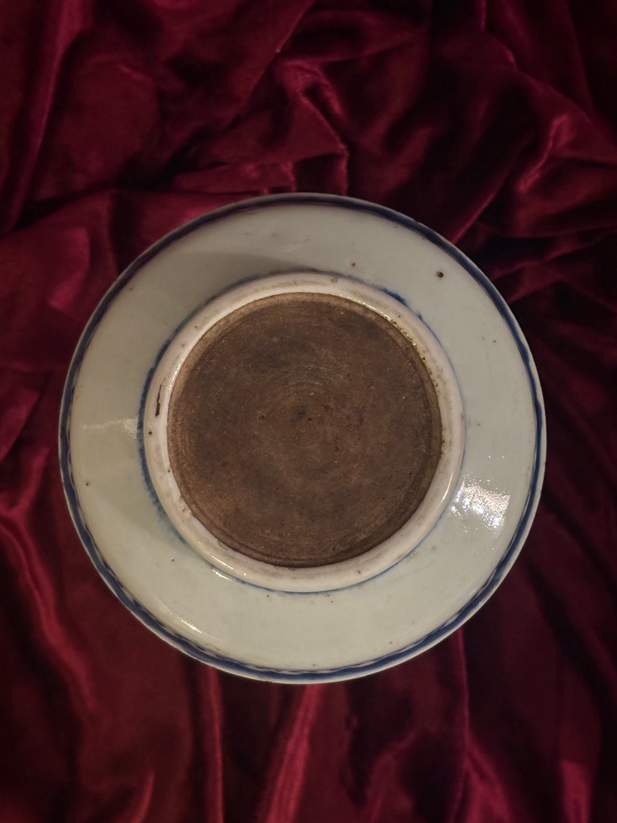 Blue And White Porcelain Oil Lamp, China For Vietnam, 19th Century-photo-2