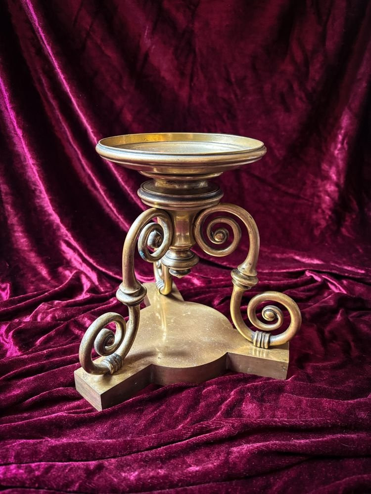 Socle ou compotier en laiton de style Régence, vers 1900.-photo-2