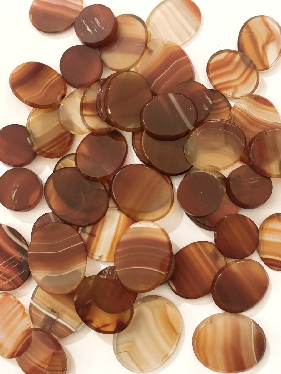 Lot Of 50 Antique Red/brown Agate Cabochons