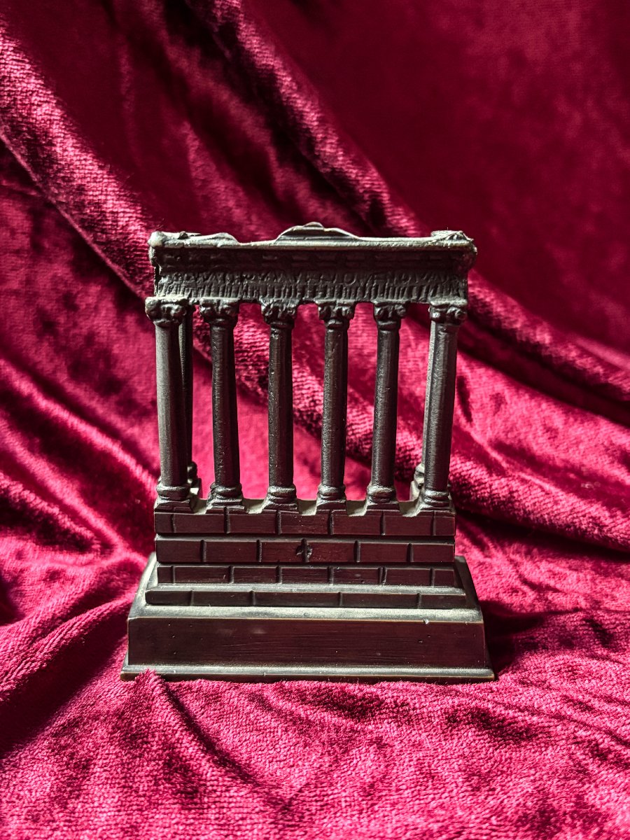 Grand Tour Bronze - Temple Of Saturn, 19th Century.-photo-2