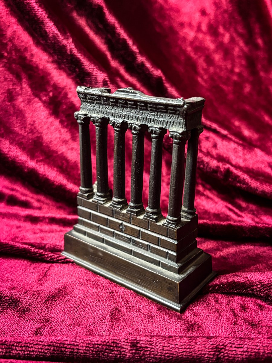 Grand Tour Bronze - Temple Of Saturn, 19th Century.-photo-4