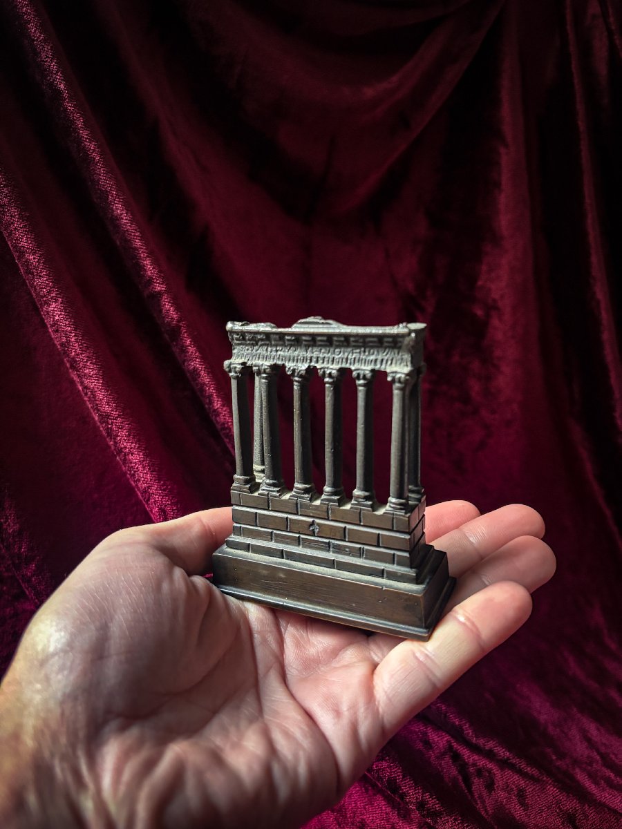 Grand Tour Bronze - Temple Of Saturn, 19th Century.-photo-1