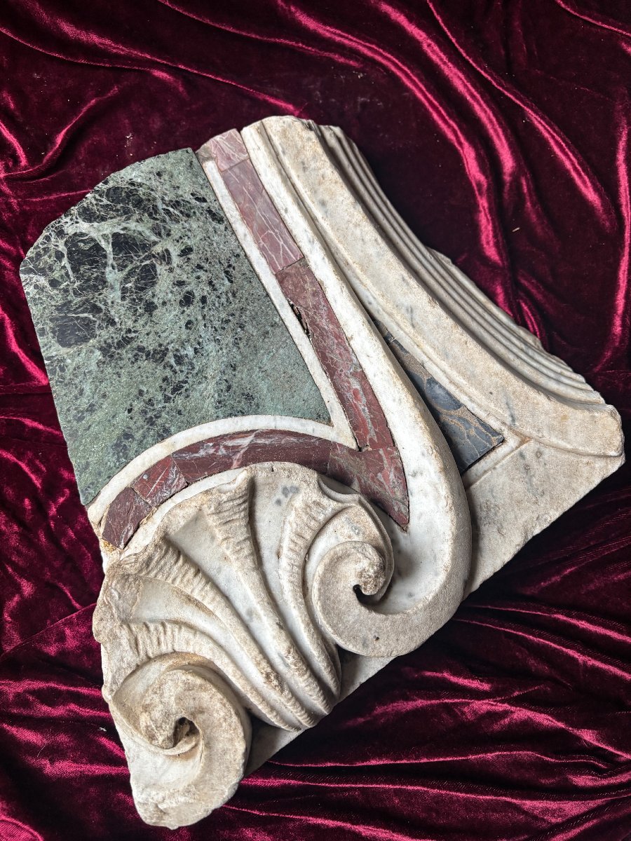 Altar Piece In Polychrome Marble, Italy, 17th Century-photo-4