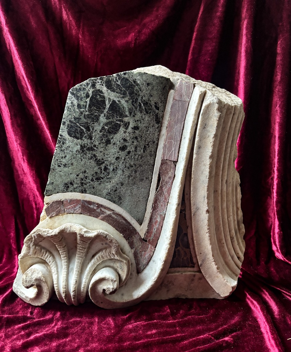 Altar Piece In Polychrome Marble, Italy, 17th Century