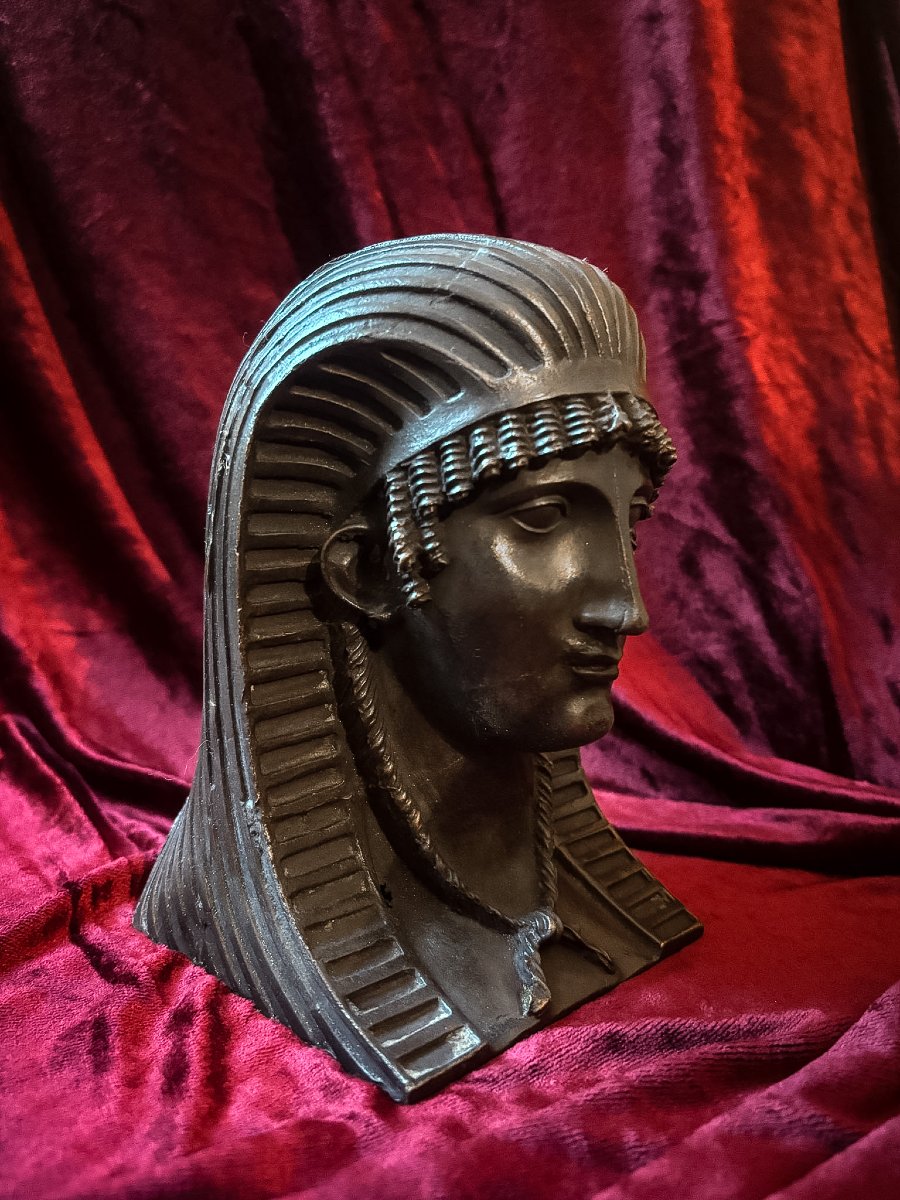 Tête en bronze Retour d'Egypte - époque Empire, XIXe siècle-photo-3
