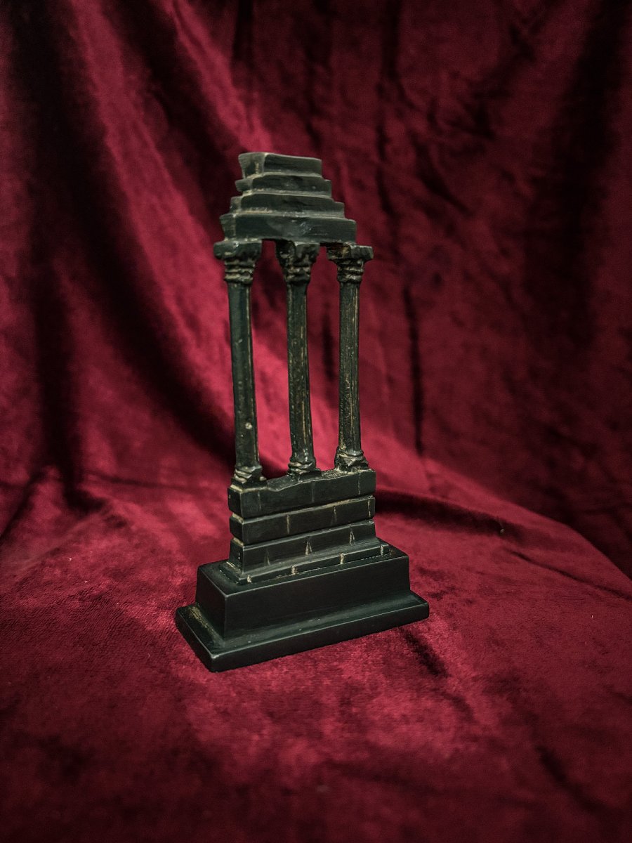 Bronze du Grand Tour, temple en ruines, fin du XIXe siècle-photo-3