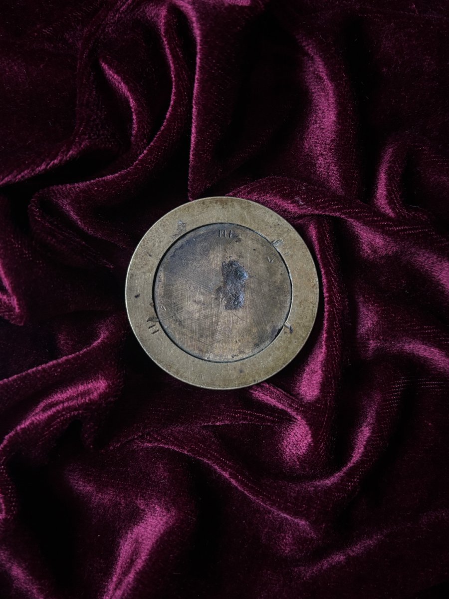 Médaillon en bronze à patine brune - buste d'homme à l'Antique, XIXe siècle-photo-4