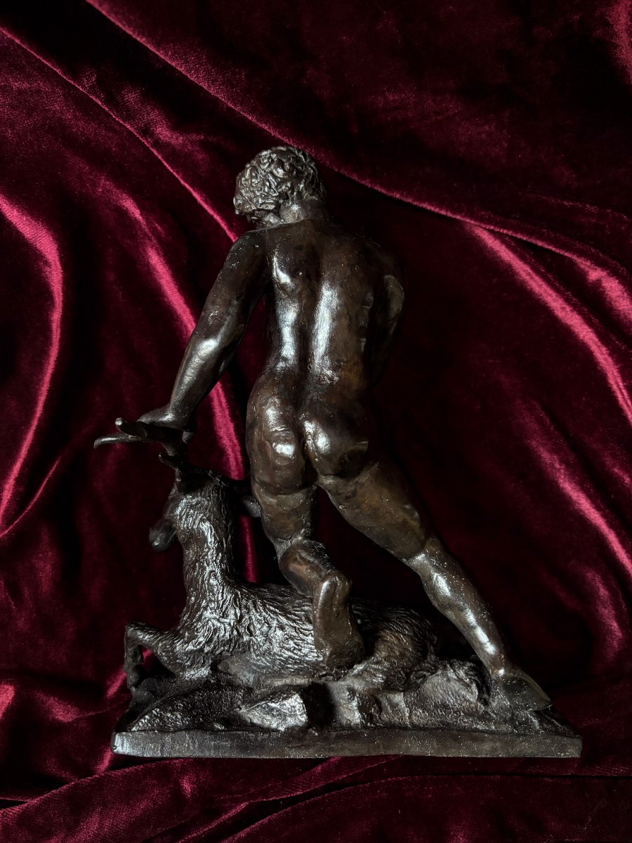 Grand Tour Bronze - Hercules Striking Down The Cerynian Hind, 19th Century-photo-4