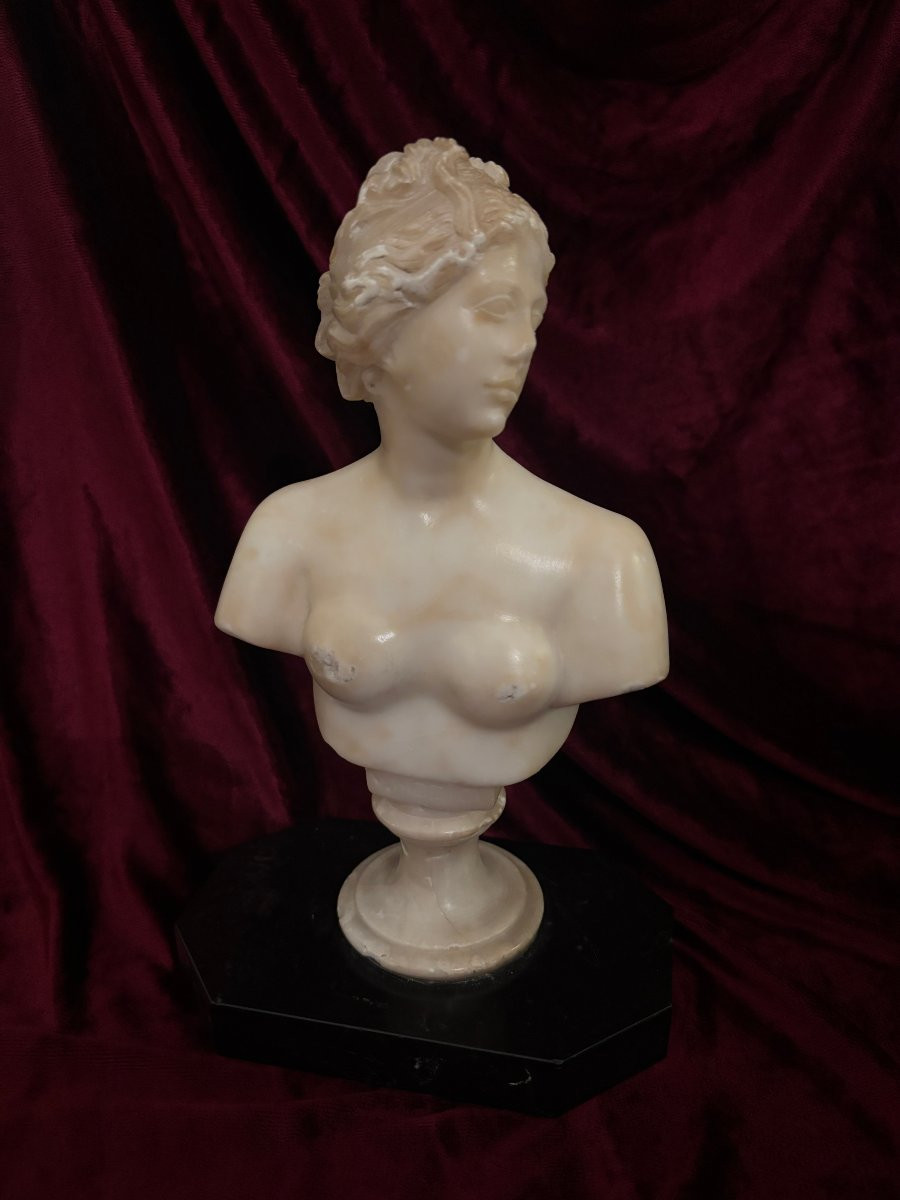 Bust Of Venus In Alabaster, Italy, Late 19th Century-photo-2