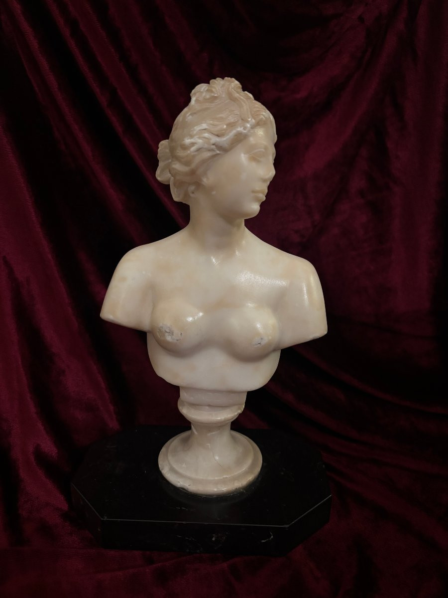 Bust Of Venus In Alabaster, Italy, Late 19th Century-photo-2
