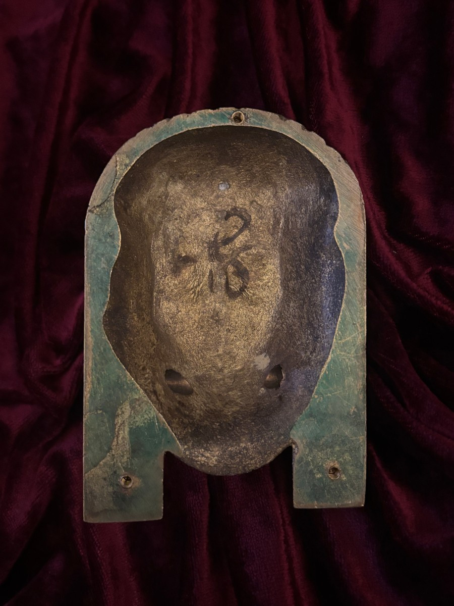 Tête néo-égyptienne en bronze doré - Egyptomanie, début du XXe siècle-photo-1