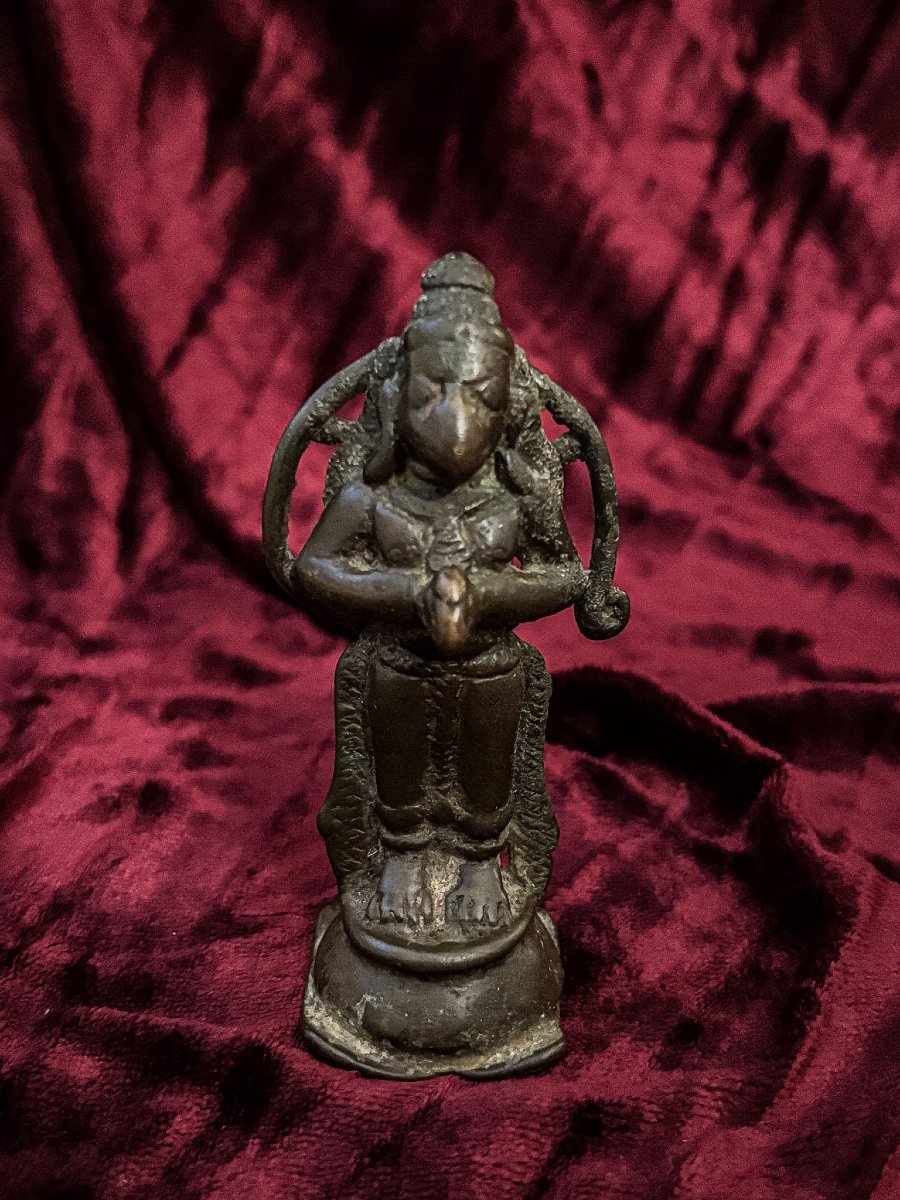 Statuette du dieu Hanuman en bronze, Inde, XVIIIe siècle. -photo-2