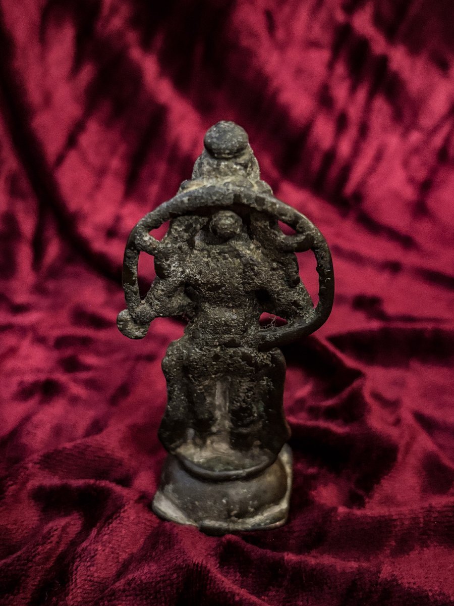 Statuette du dieu Hanuman en bronze, Inde, XVIIIe siècle. -photo-1