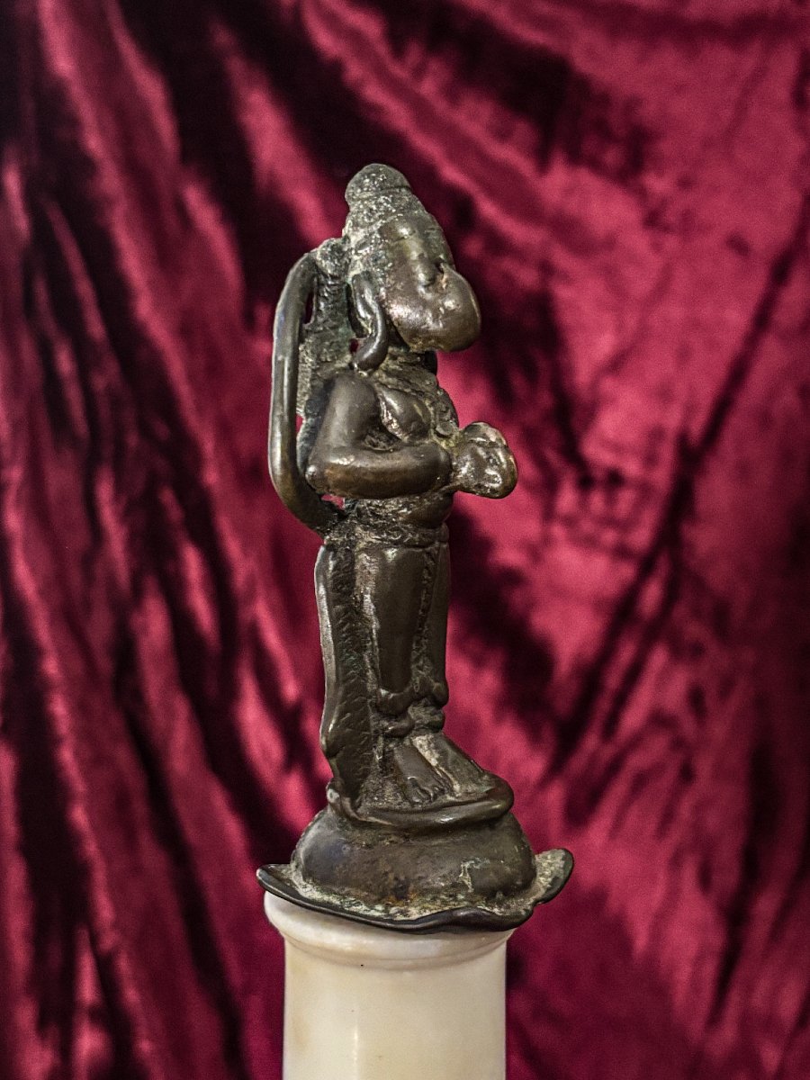 Statuette du dieu Hanuman en bronze, Inde, XVIIIe siècle. 