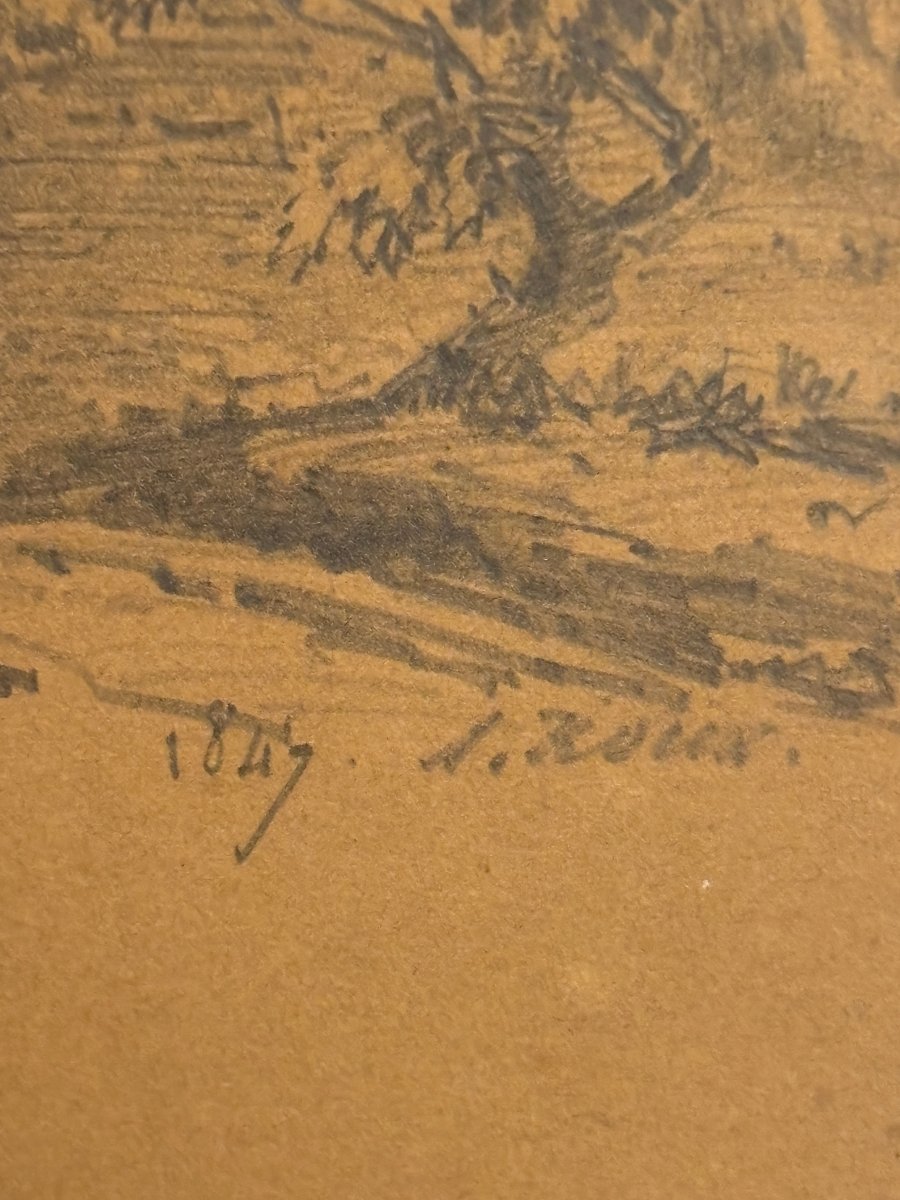 Orientalist Drawing Of Ruins, 19th Century-photo-4