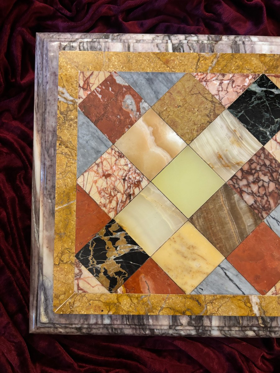 Plate Of Colored Marble Specimens From The Grand Tour, Italy, 19th Century.-photo-4