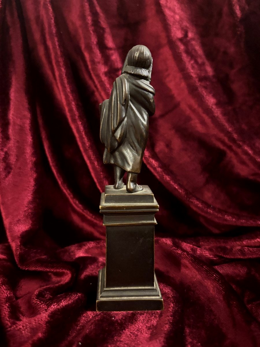 Bronze Cabinet Statuette Depicting An Actor From Ancient Theater, 19th Century-photo-4