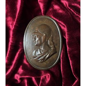 Bronze Plaque - Portrait In Profile à l'Antique, 19th Century