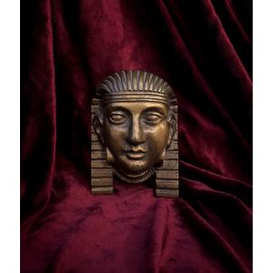 Gilded Bronze Neo-egyptian Head - Egyptomania, Early 20th Century