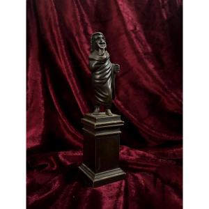 Statuette de cabinet en bronze figurant un acteur de théâtre antique, XIXe siècle