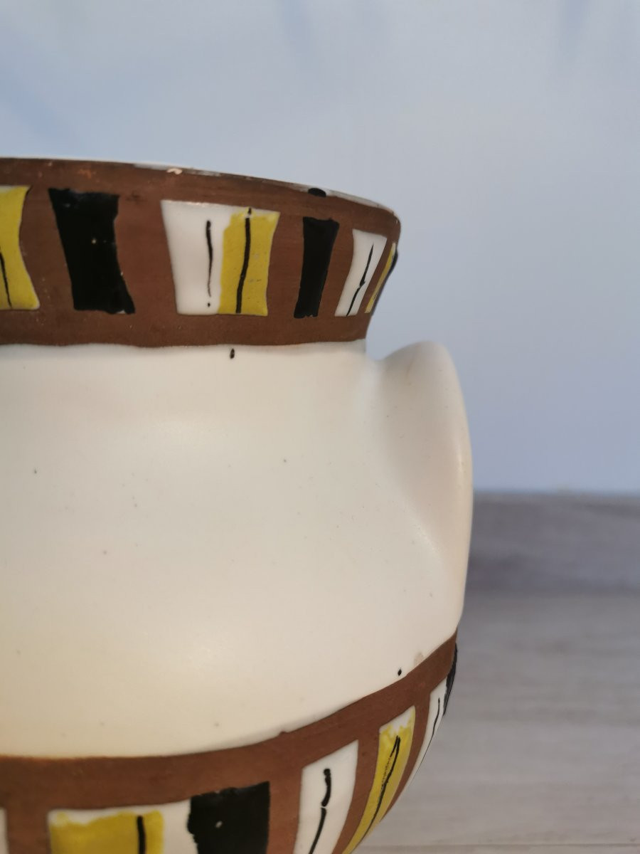 Vase Céramique " Vase à Oreilles" Signé Roger Capron Vallauris-photo-1