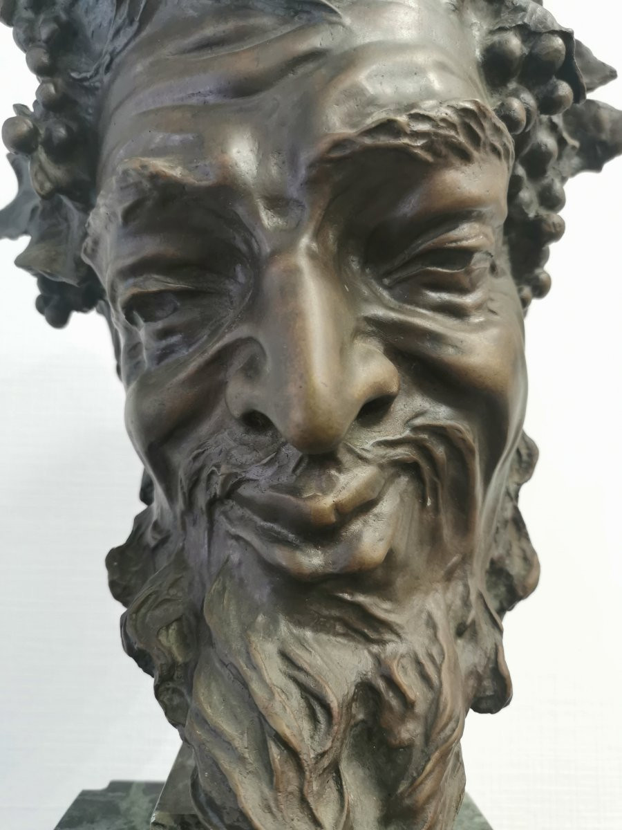 Bronze Tête De Satyre, Vincenzo GEMITO oeuvre datant entre 1890-1910-photo-4