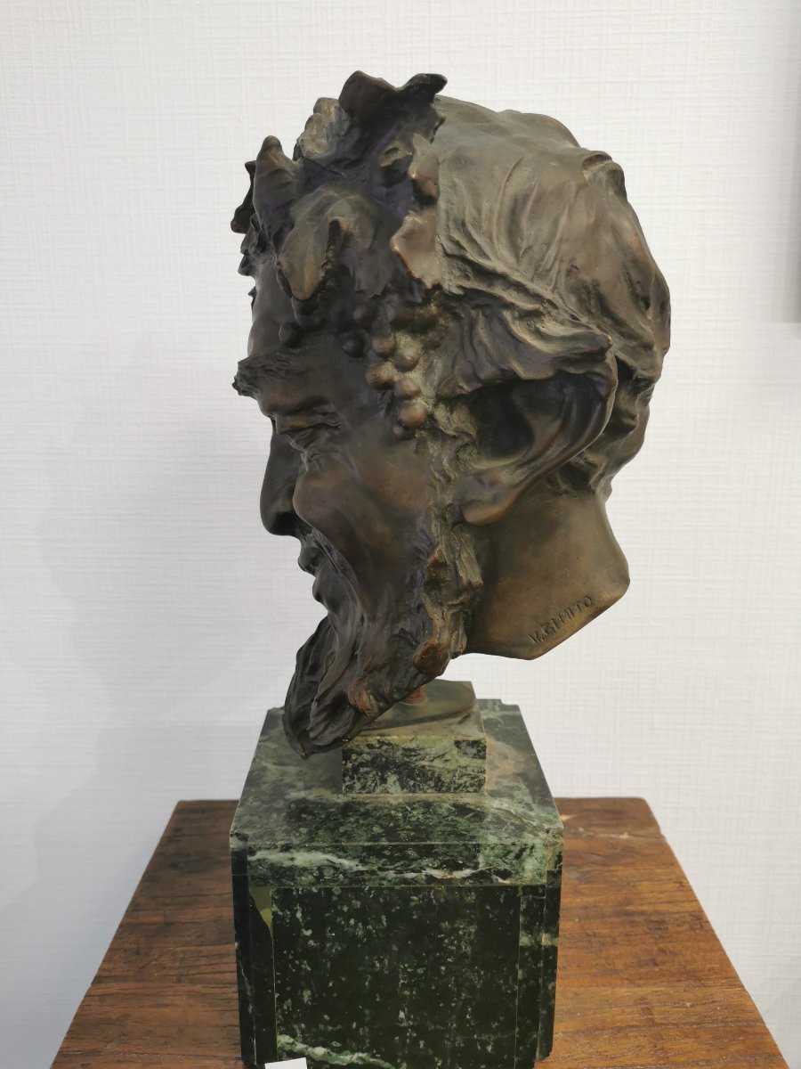 Bronze Tête De Satyre, Vincenzo GEMITO oeuvre datant entre 1890-1910-photo-6