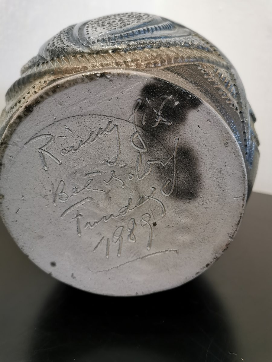 Vase Céramique Pique Fleur, Remmy Fils Betschdorf, 1989-photo-2