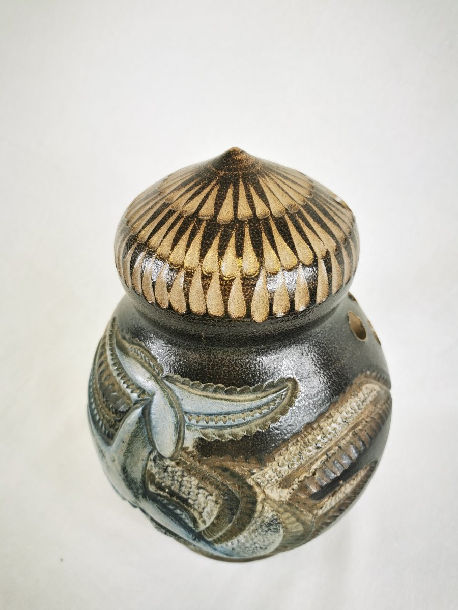 Vase Céramique Pique Fleur, Remmy Fils Betschdorf, 1989-photo-3