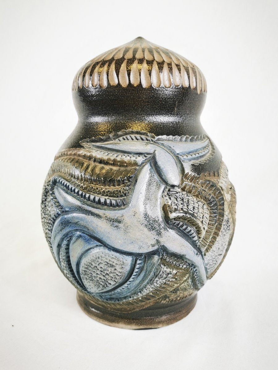 Vase Céramique Pique Fleur, Remmy Fils Betschdorf, 1989-photo-7