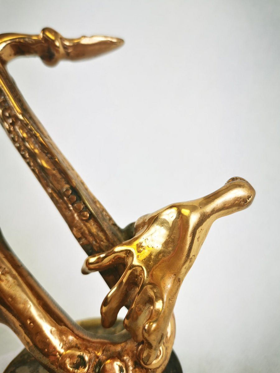 Bronze Saxophone Signed Lohé-photo-6