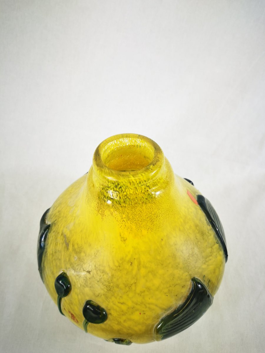Vase En Verre Soufflé Signé Jc Novaro -photo-6