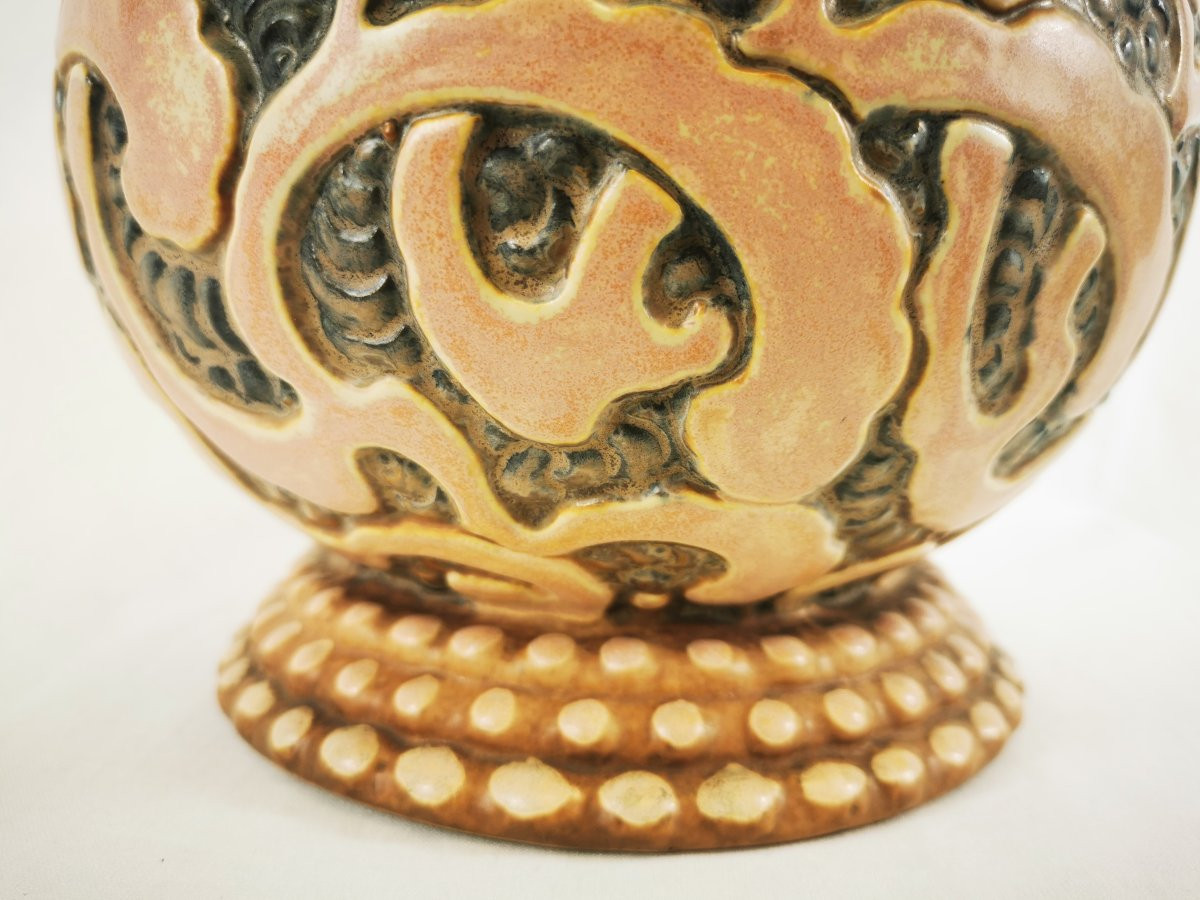Vase In Stoneware , Revernay Digoin , Art Nouveau  1930-photo-3
