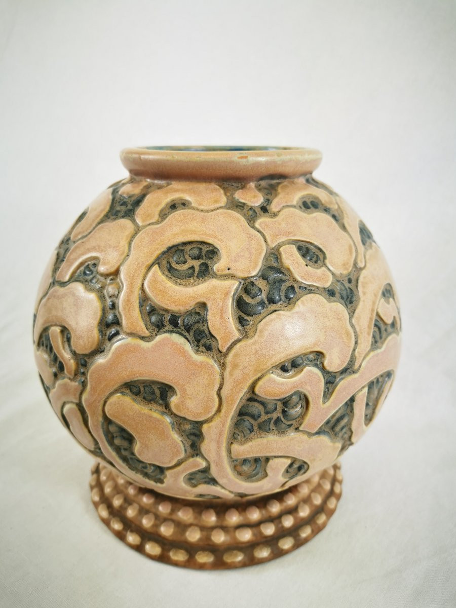 Vase In Stoneware , Revernay Digoin , Art Nouveau  1930-photo-6