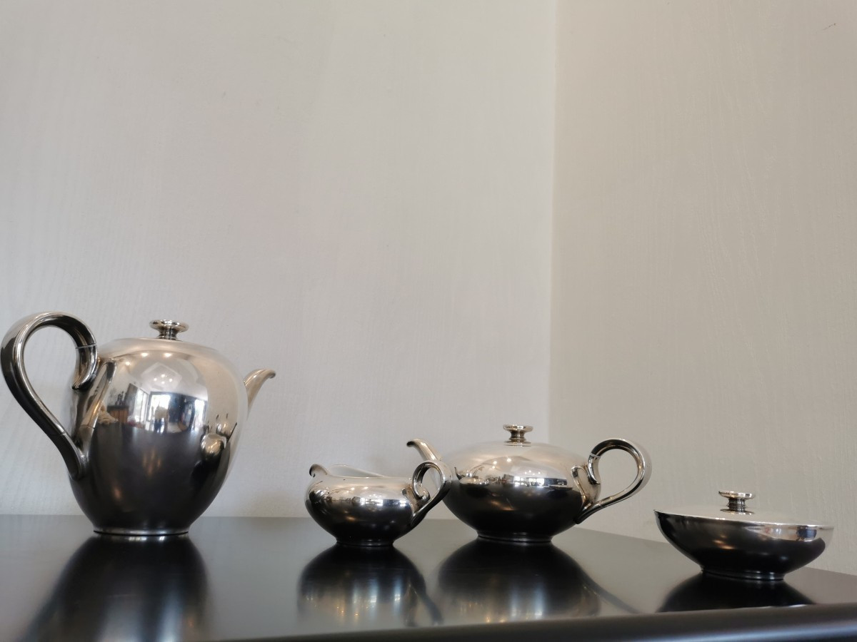 Heinrich German Porcelain House Ceramic And Silver Tea And Coffee Set 