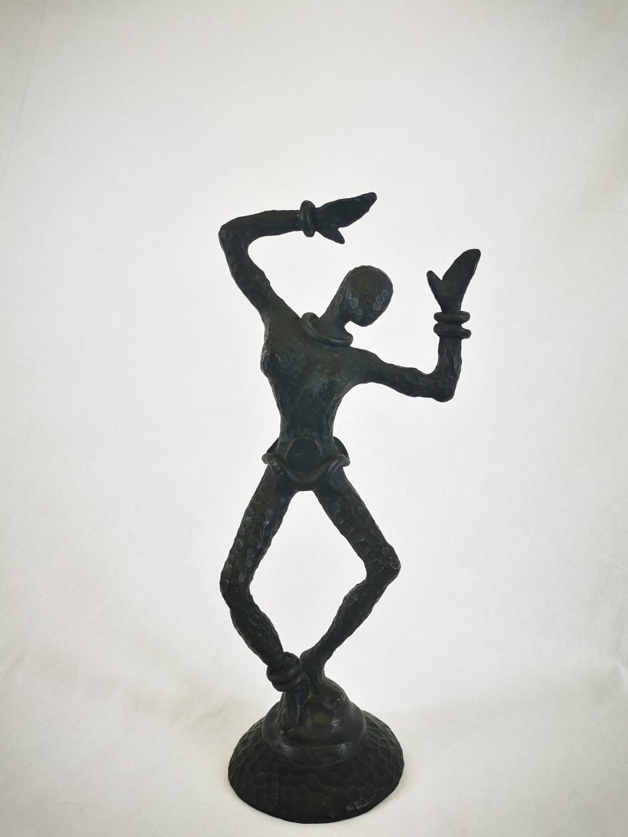 Sujet en fonte martelée " La Danseuse" de Nicolas de Wael pour Fondica 1990-photo-2