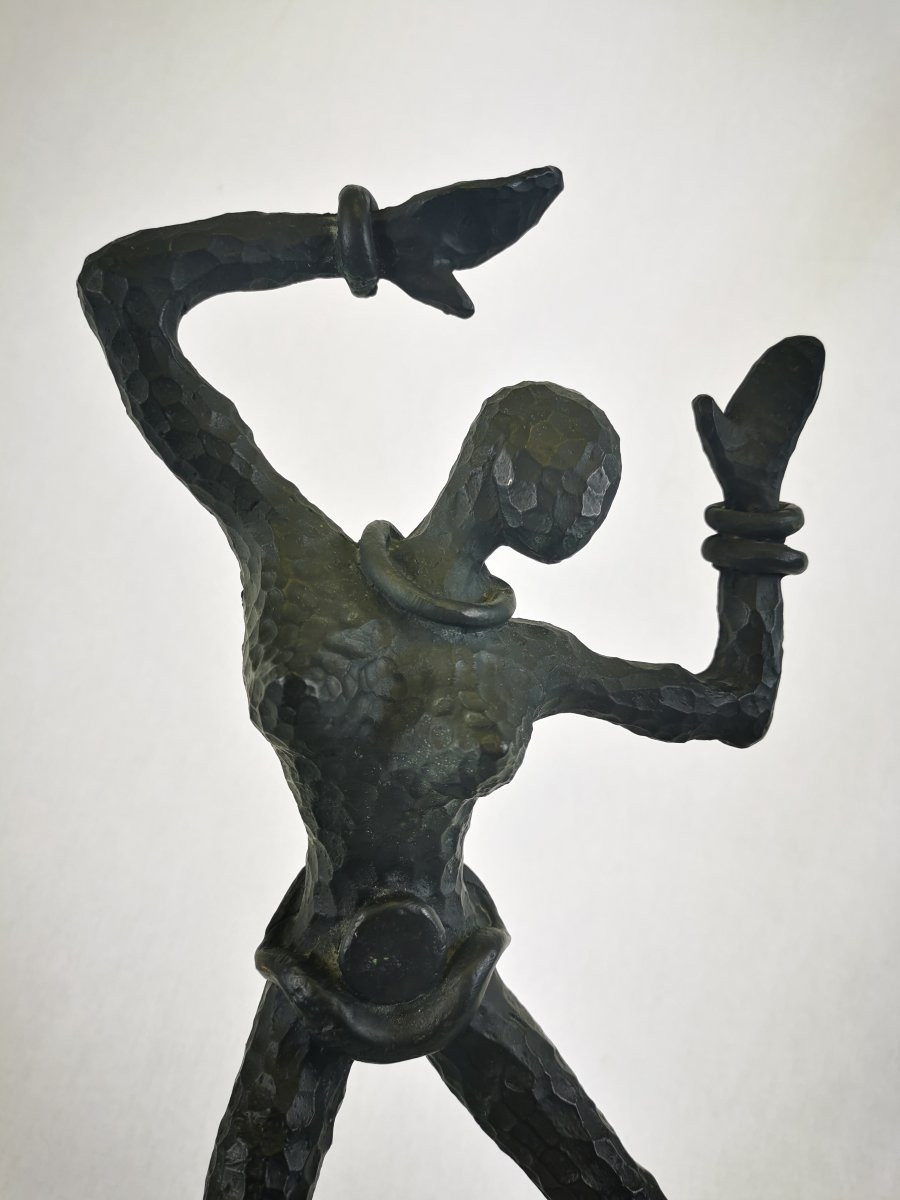 Sujet en fonte martelée " La Danseuse" de Nicolas de Wael pour Fondica 1990-photo-2