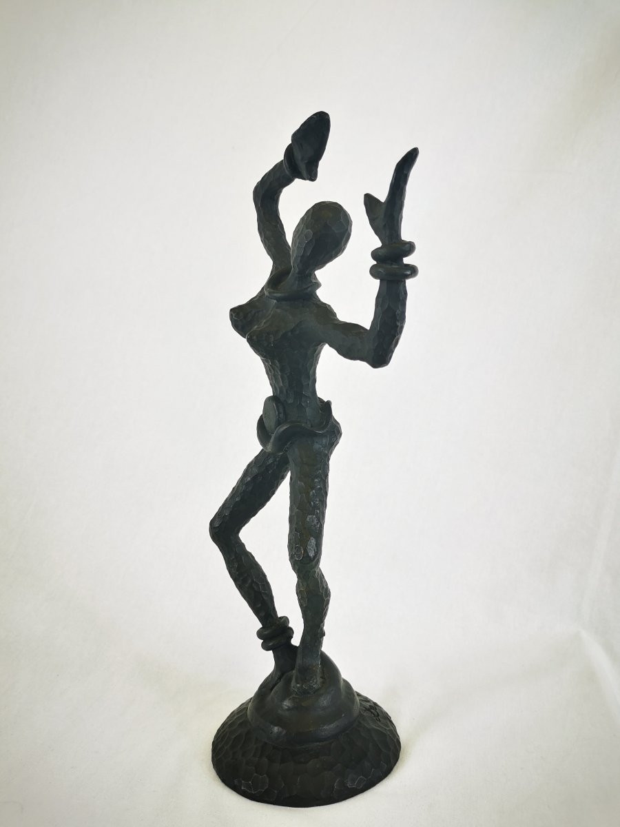 Sujet en fonte martelée " La Danseuse" de Nicolas de Wael pour Fondica 1990-photo-3