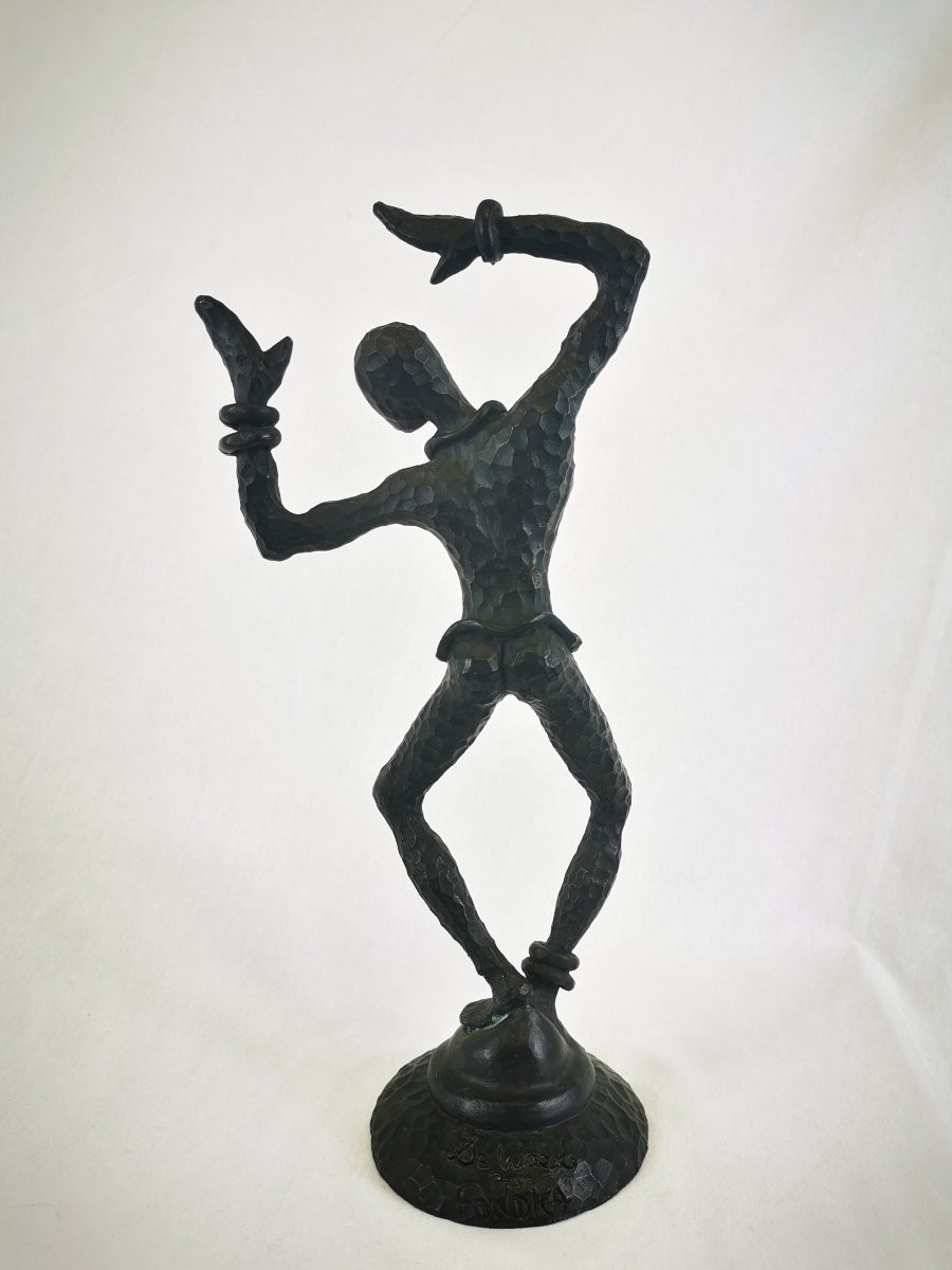Sujet en fonte martelée " La Danseuse" de Nicolas de Wael pour Fondica 1990-photo-4