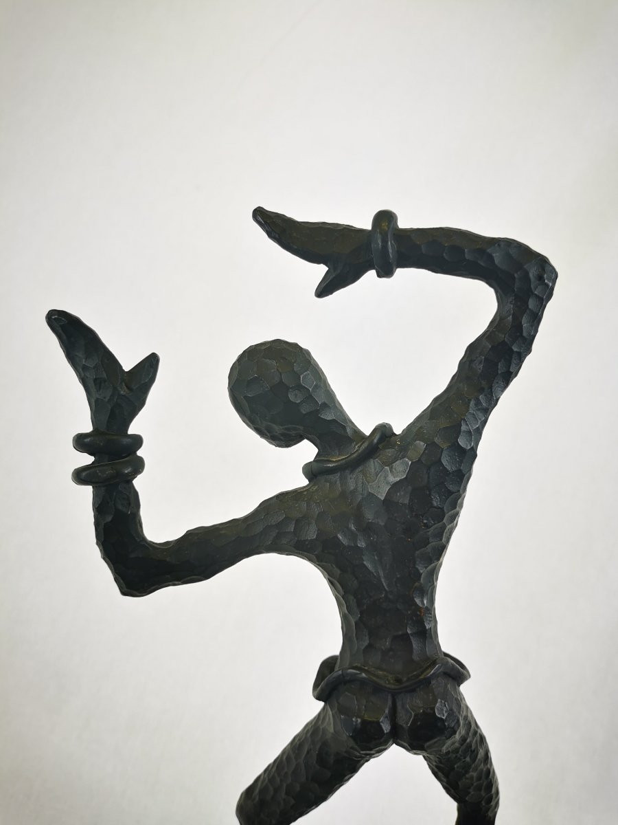 Sujet en fonte martelée " La Danseuse" de Nicolas de Wael pour Fondica 1990-photo-6