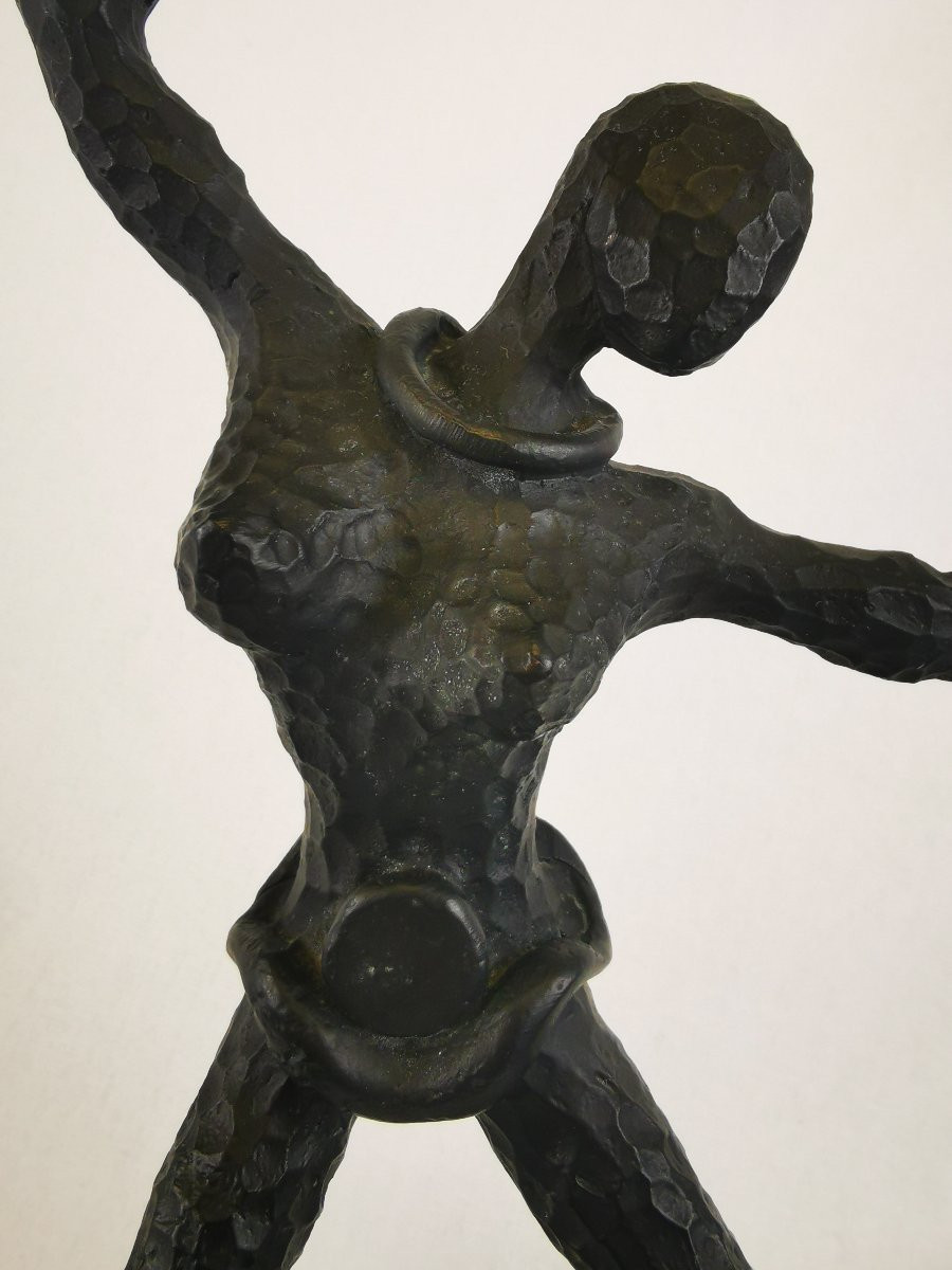 Sujet en fonte martelée " La Danseuse" de Nicolas de Wael pour Fondica 1990-photo-8