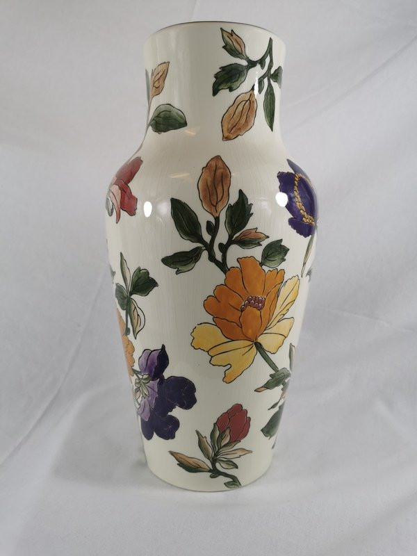 Grand vase en céramique modèle "Les grandes fleurs" GIEN -photo-2