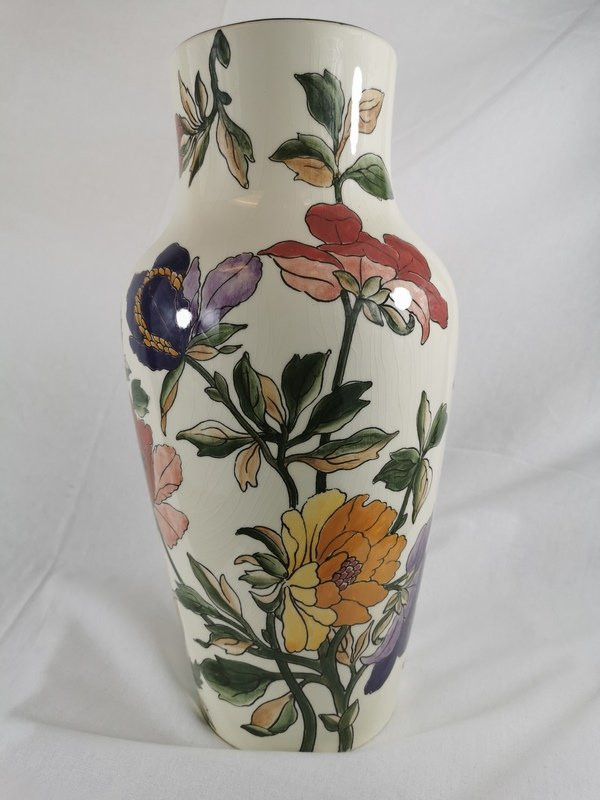 Grand vase en céramique modèle "Les grandes fleurs" GIEN -photo-5