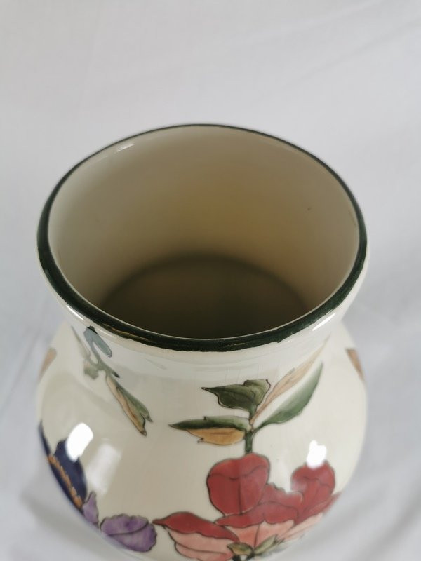 Grand vase en céramique modèle "Les grandes fleurs" GIEN -photo-7