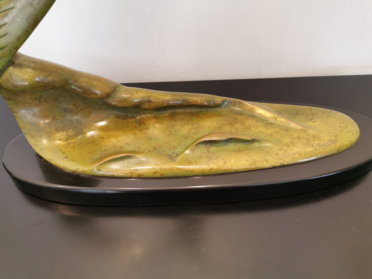 Sculpture en bronze L'Oiseau signée Irénée Rochard -photo-2