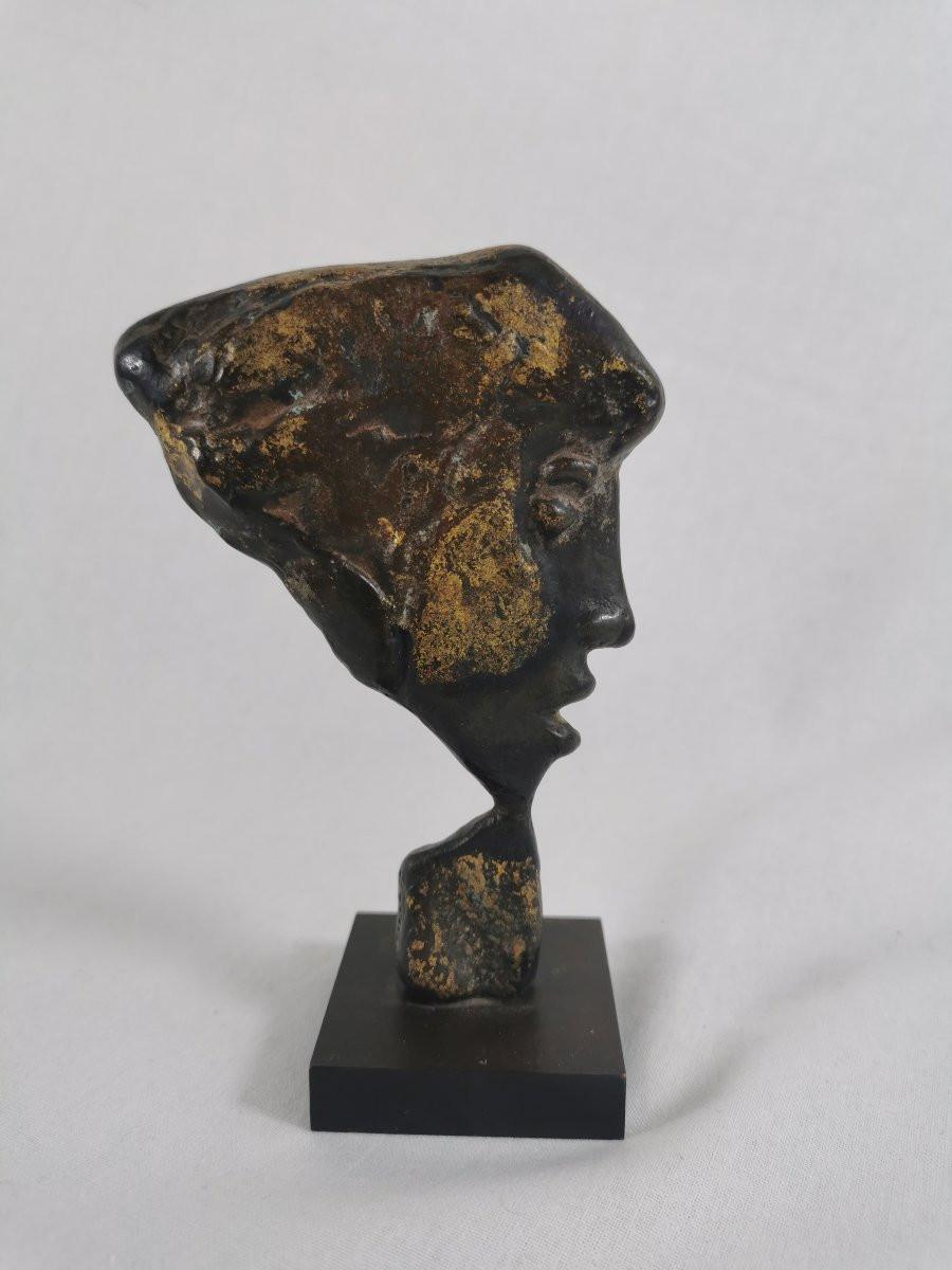 Bronze Sculpture, Calabrian Profile By G Busato 1974 Monnaie De Paris -photo-2