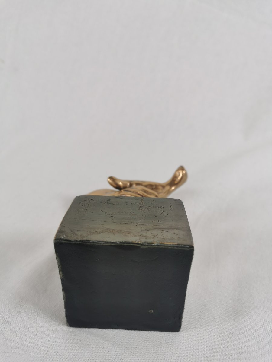 Bronze Sculpture "intertwined Hands" By Lohé -photo-7