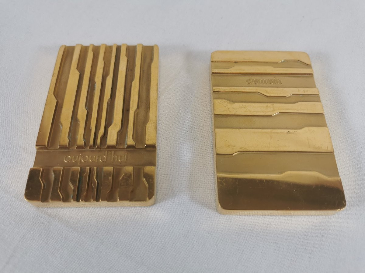 Decorative Bronze Plaques, Memento "today Tomorrow" Yves Mille Camps -photo-1